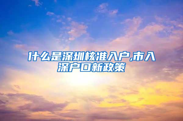 什么是深圳核准入户,市入深户口新政策