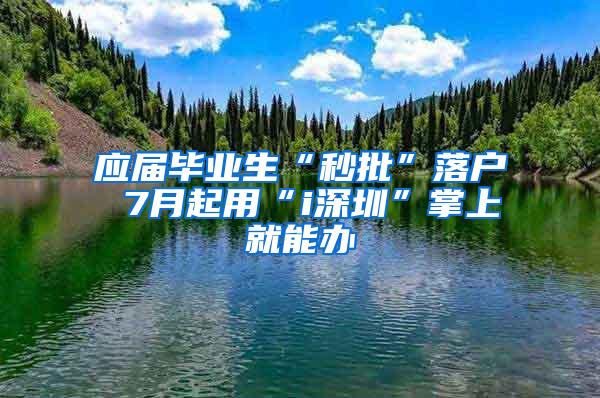 应届毕业生“秒批”落户 7月起用“i深圳”掌上就能办