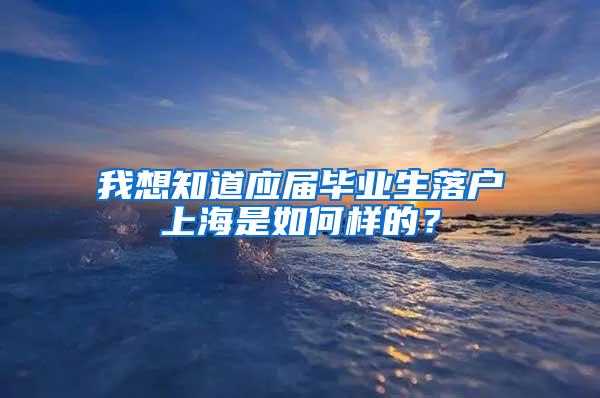 我想知道应届毕业生落户上海是如何样的？