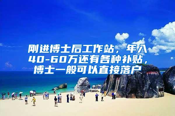 刚进博士后工作站，年入40-60万还有各种补贴，博士一般可以直接落户