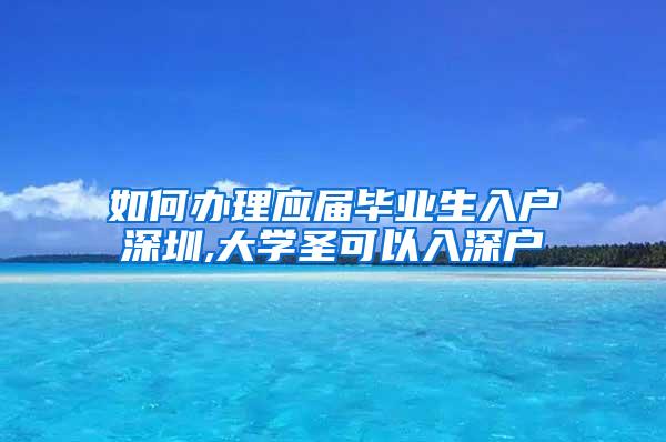 如何办理应届毕业生入户深圳,大学圣可以入深户