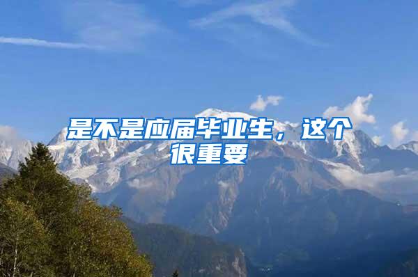 是不是应届毕业生，这个很重要
