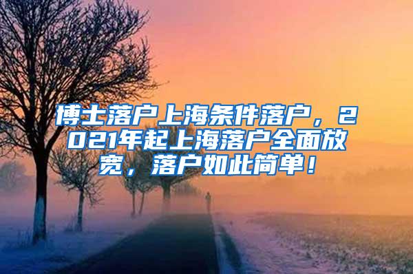 博士落户上海条件落户，2021年起上海落户全面放宽，落户如此简单！