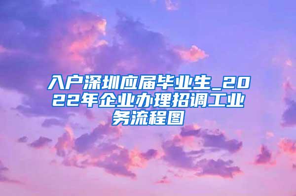 入户深圳应届毕业生_2022年企业办理招调工业务流程图
