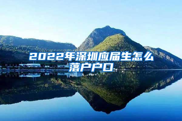 2022年深圳应届生怎么落户户口