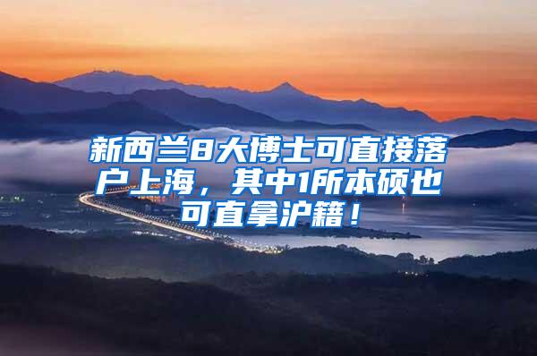 新西兰8大博士可直接落户上海，其中1所本硕也可直拿沪籍！