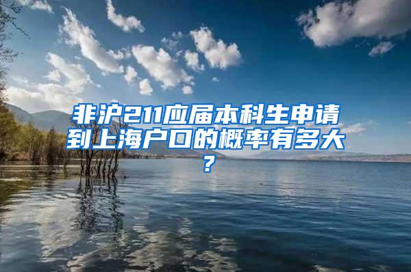 非沪211应届本科生申请到上海户口的概率有多大？