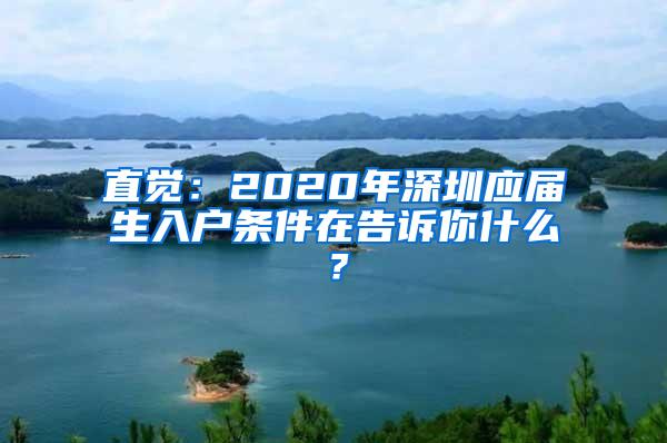 直觉：2020年深圳应届生入户条件在告诉你什么？