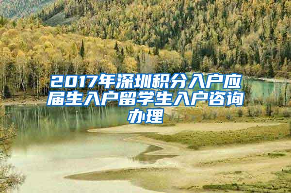 2017年深圳积分入户应届生入户留学生入户咨询办理