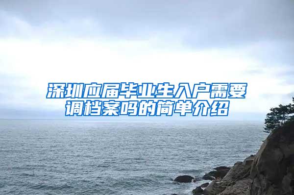 深圳应届毕业生入户需要调档案吗的简单介绍