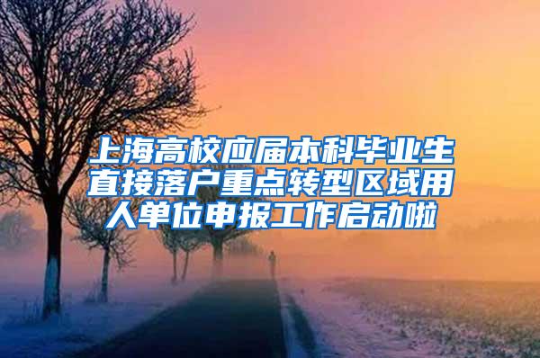 上海高校应届本科毕业生直接落户重点转型区域用人单位申报工作启动啦