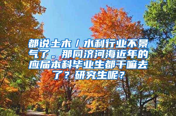 都说土木／水利行业不景气了。那同济河海近年的应届本科毕业生都干嘛去了？研究生呢？