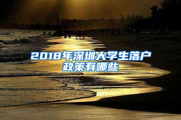 2018年深圳大学生落户政策有哪些