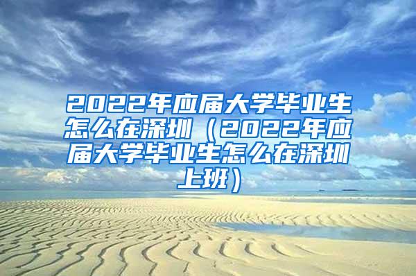 2022年应届大学毕业生怎么在深圳（2022年应届大学毕业生怎么在深圳上班）