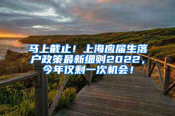 马上截止！上海应届生落户政策最新细则2022，今年仅剩一次机会！