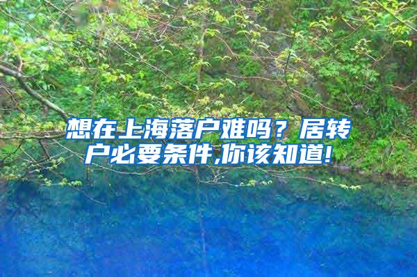 想在上海落户难吗？居转户必要条件,你该知道!