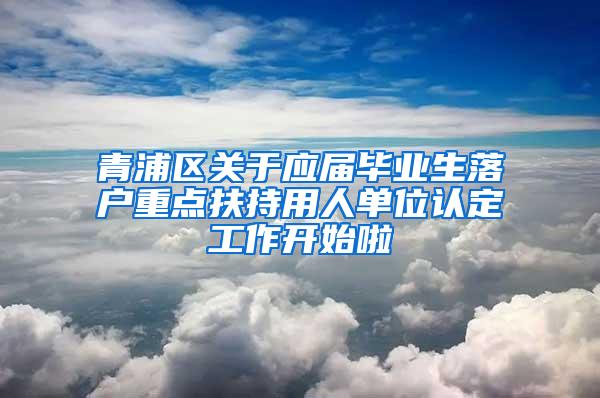 青浦区关于应届毕业生落户重点扶持用人单位认定工作开始啦