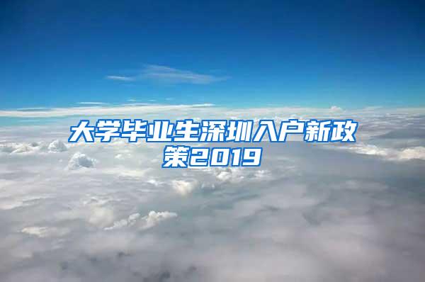 大学毕业生深圳入户新政策2019