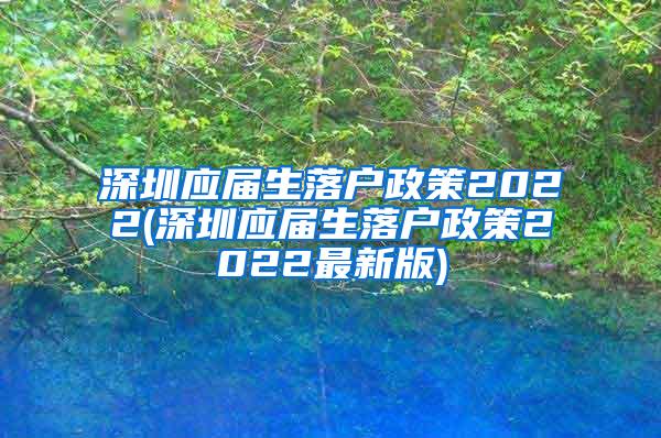 深圳应届生落户政策2022(深圳应届生落户政策2022最新版)