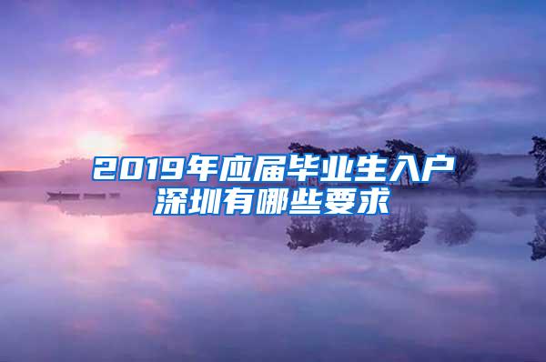 2019年应届毕业生入户深圳有哪些要求