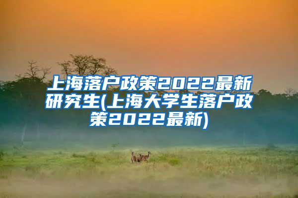 上海落户政策2022最新研究生(上海大学生落户政策2022最新)