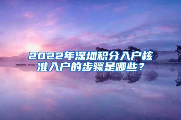 2022年深圳积分入户核准入户的步骤是哪些？