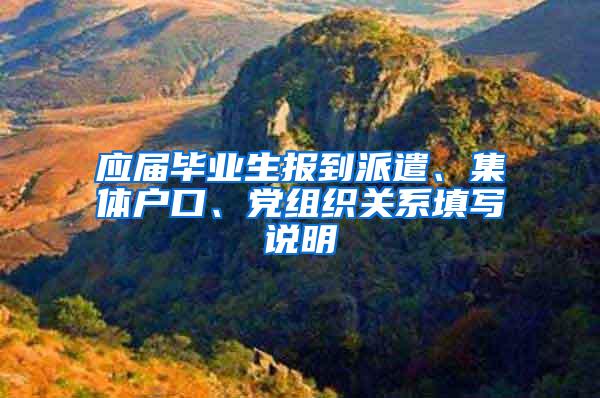 应届毕业生报到派遣、集体户口、党组织关系填写说明