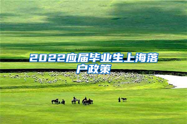 2022应届毕业生上海落户政策