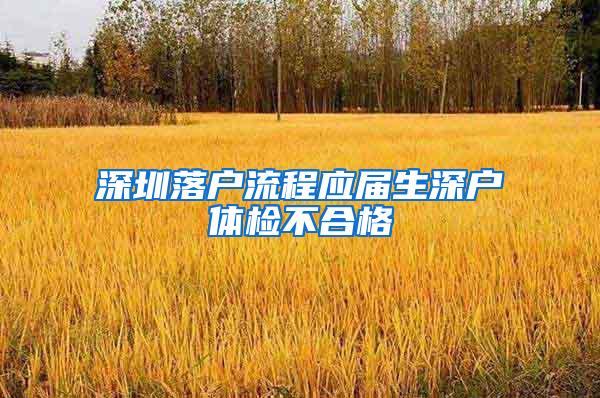 深圳落户流程应届生深户体检不合格