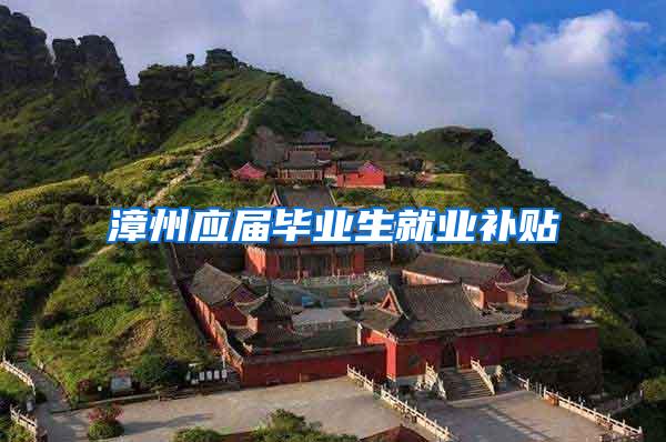 漳州应届毕业生就业补贴