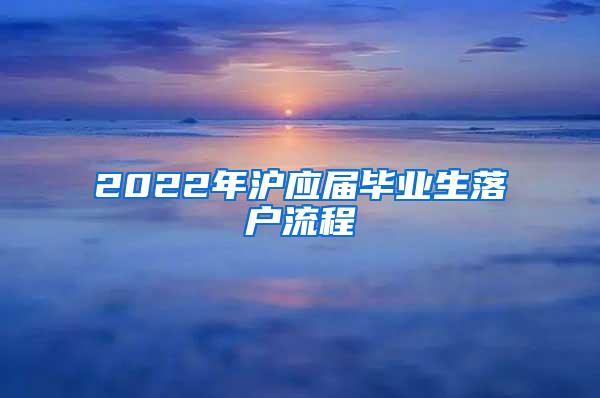 2022年沪应届毕业生落户流程
