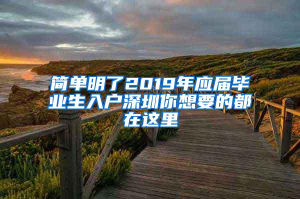 简单明了2019年应届毕业生入户深圳你想要的都在这里