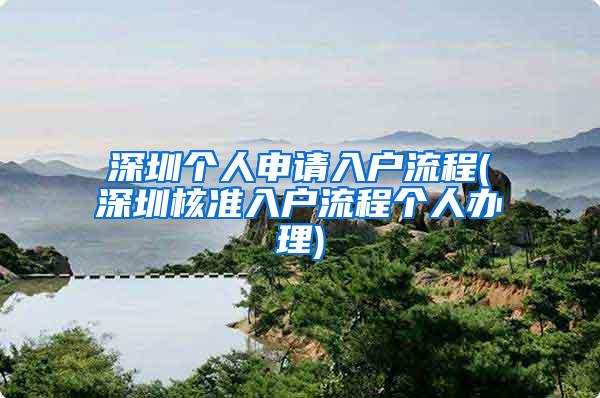 深圳个人申请入户流程(深圳核准入户流程个人办理)