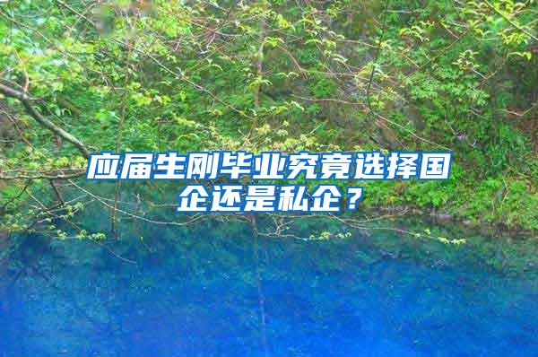 应届生刚毕业究竟选择国企还是私企？