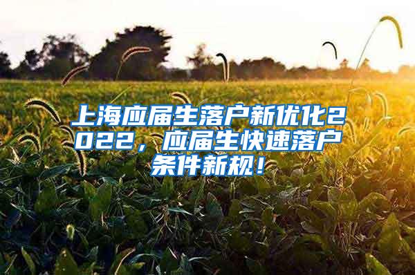 上海应届生落户新优化2022，应届生快速落户条件新规！