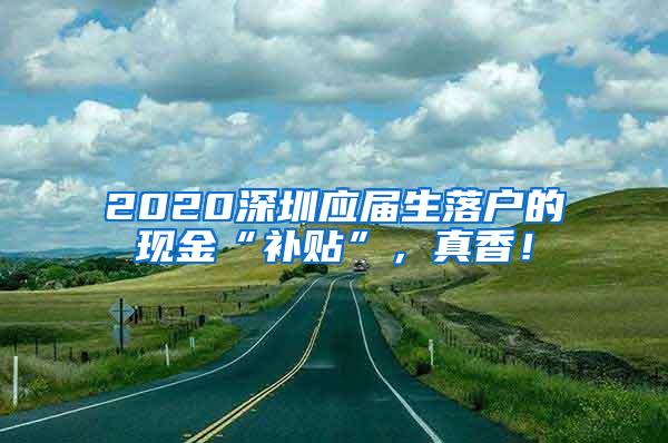 2020深圳应届生落户的现金“补贴”，真香！