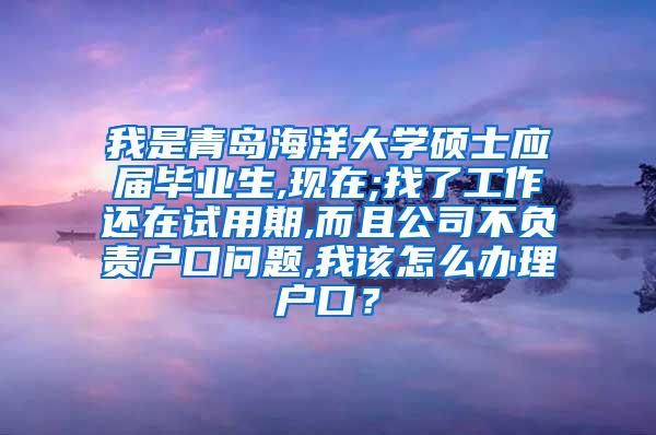 我是青岛海洋大学硕士应届毕业生,现在;找了工作还在试用期,而且公司不负责户口问题,我该怎么办理户口？