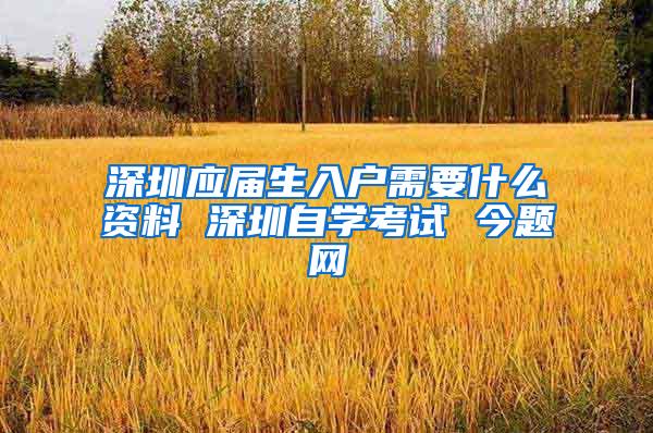 深圳应届生入户需要什么资料 深圳自学考试 今题网