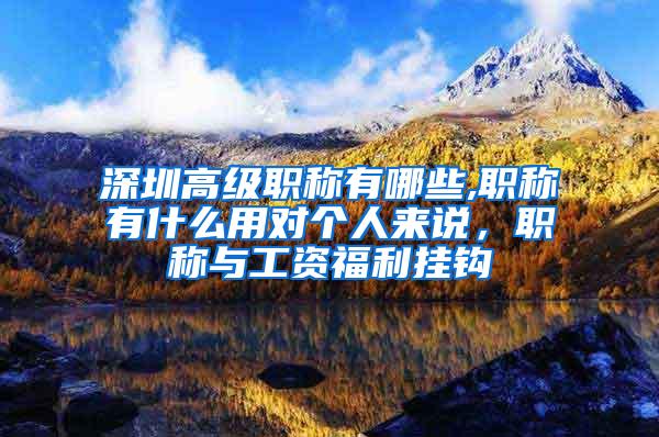 深圳高级职称有哪些,职称有什么用对个人来说，职称与工资福利挂钩