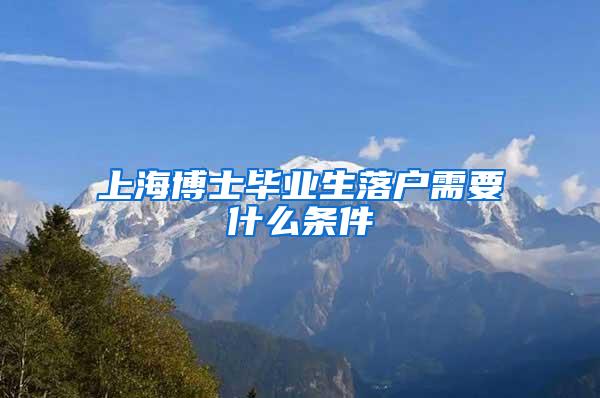 上海博士毕业生落户需要什么条件
