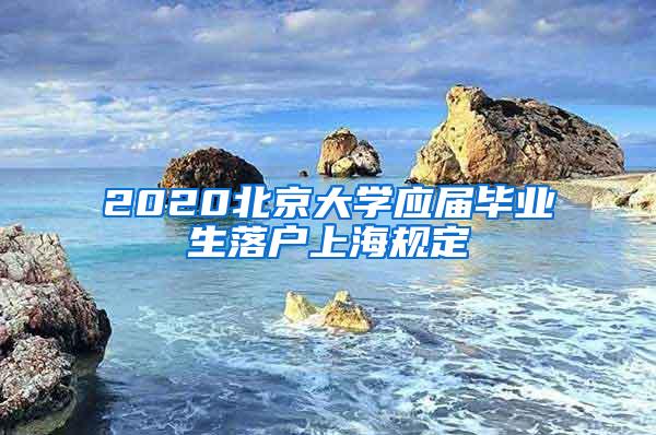 2020北京大学应届毕业生落户上海规定
