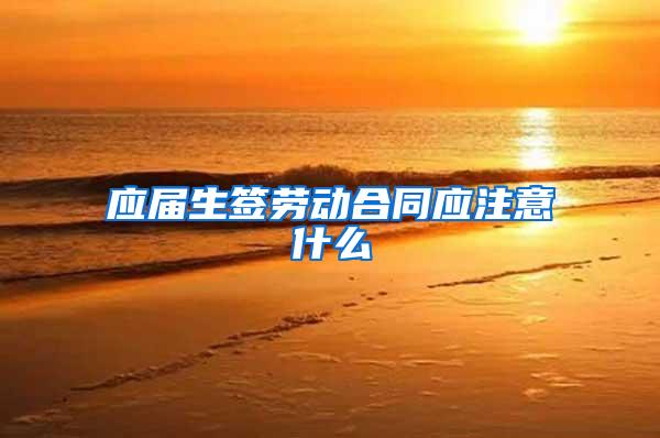 应届生签劳动合同应注意什么