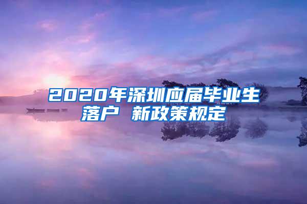 2020年深圳应届毕业生落户 新政策规定