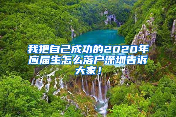 我把自己成功的2020年应届生怎么落户深圳告诉大家！