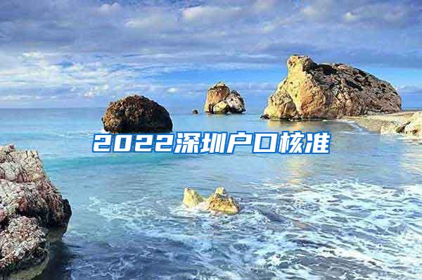 2022深圳户口核准