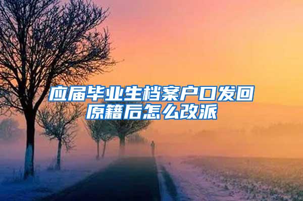 应届毕业生档案户口发回原籍后怎么改派