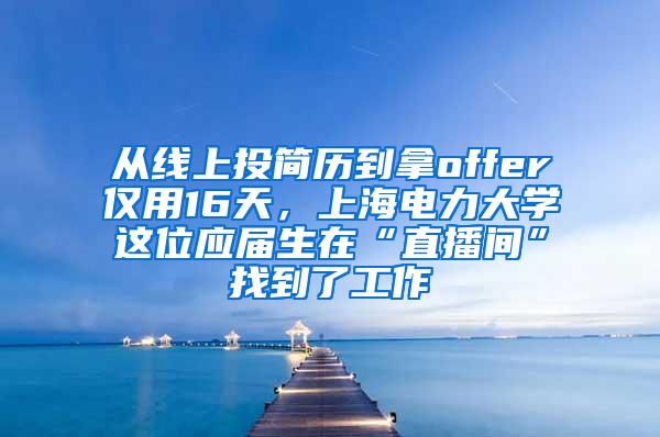 从线上投简历到拿offer仅用16天，上海电力大学这位应届生在“直播间”找到了工作