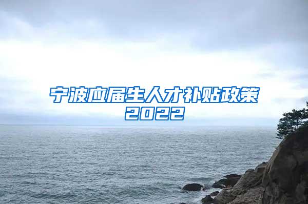 宁波应届生人才补贴政策2022