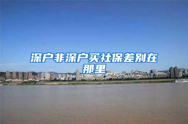 深户非深户买社保差别在那里