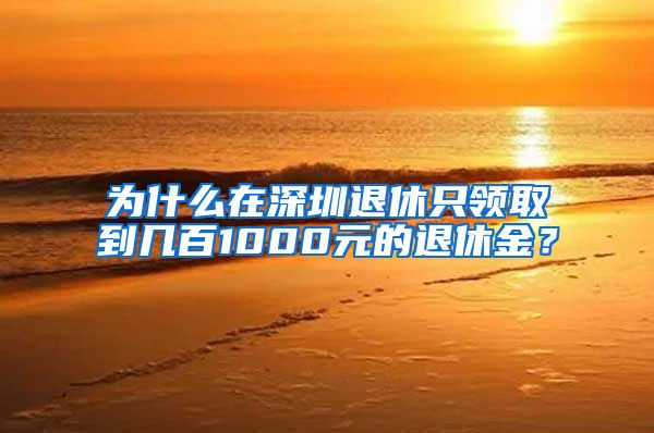 为什么在深圳退休只领取到几百1000元的退休金？